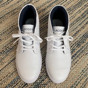 Lacoste White Leather High Top Shoes
